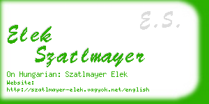 elek szatlmayer business card